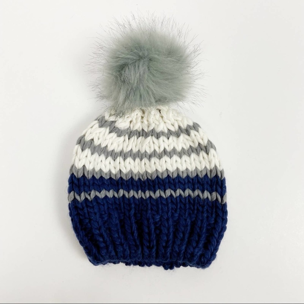 BP Knit Beanie with Faux Fur Pom Pom